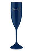 Taça Acrílico Espumante Wine  Azul Marinho 210 ml