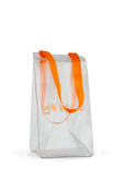 Bolsa PVC Wine Eventos Transparente com Alça Laranja Neón