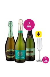 Kit 3 - Espumantes Brut + Ta&ccedil;a de Cristal Espumante Gr&aacute;tis - Exclusivo We