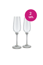 Kit 2 - Par de Ta&ccedil;as para Espumante de Cristal