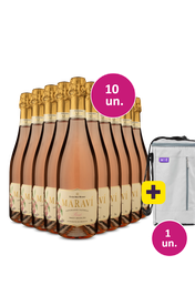Kit 10 - Espumante Marav&iacute; Ros&eacute; Brut + Bolsa p/ 3 garrafas Gr&aacute;tis - Exclusivo We