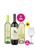 Kit 3 - Esteban Martín, Piranha e Dáda White Malbec + Taça Cristal Grátis