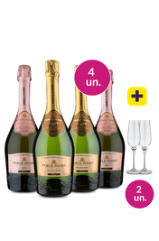 Kit 4 - Espumante Louis Bouillot + Ta&ccedil;as de Cristal Gr&aacute;tis