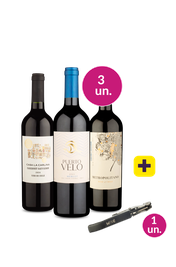 Kit 3 - Tintos Sulamericanos + Saca Rolhas Gr&aacute;tis