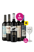 Kit 5 - Tintos Degustação + Taça Grátis