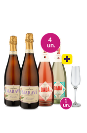 Kit 4 - Espumantes Docinhos + Ta&ccedil;a de Espumante de Cristal Gr&aacute;tis - Exclusivo We