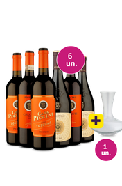 Kit 6 - Italianos Piccini + Decanter de Cristal Gr&aacute;tis - Exclusivo We