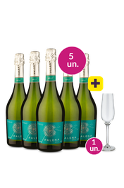 Kit 5 - Espumante Palena Brut + Ta&ccedil;a de Cristal Espumante Gr&aacute;tis - Exclusivo We