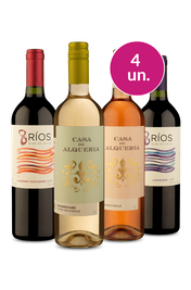 Kit 4 - Vinhos Variados - 4 por R$100