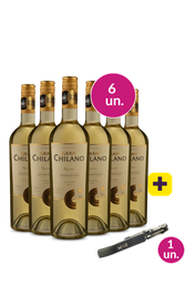 Kit 6 - Chilano Reserva Valle De Colchagua Sauvignon Blanc + Saca Rolhas Gr&aacute;tis - Exclusivo We