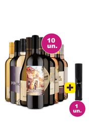Kit 10 - Vinhos Mistos + Abridor El&eacute;trico Gr&aacute;tis - Exclusivo We