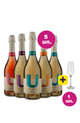 Kit 5 - Espumante U By Undurraga + Taça Cristal Espumante Grátis