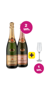Kit 2 Espumantes Louis Bouillot Cremant + Taça de Cristal
