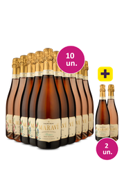 Kit 10 + 2 - Espumante Marav&iacute; Branco e Ros&eacute; Brut + 2 garrafas gr&aacute;tis - Exclusivo We