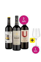 Kit 3 - Tintos por R$119 + Ta&ccedil;a de Cristal Gr&aacute;tis - Oferta Absurda IZ