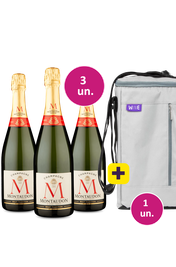 Kit 3 - Champagne Montaudon Brut + Bolsa para 3 garrafas Gr&aacute;tis - Exclusivo We