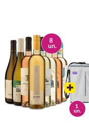 Kit 8 - Vinhos Brancos e Ros&eacute;s + Bolsa p/ 3 garrafas Gr&aacute;tis - Exclusivo We