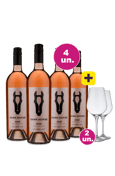 Kit 4 - Dark Horse Rosé + 2 Taças Cristal Grátis