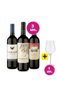 Kit 3 - Tintos Secos por R$99 + Taça Grátis