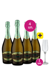 Kit 4 - Espumante Ca Marian Cont&eacute; Brut + Ta&ccedil;a de Cristal p/ Espumante Gr&aacute;tis - Exclusivo We