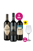 Kit 3 - Tintos Renomados por R$99 + Taça de Cristal Grátis - Oferta Insana Exclusiva