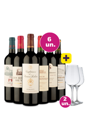 Kit 6 - Lan&ccedil;amentos de Bordeaux + 2 Ta&ccedil;as de Cristal Gr&aacute;tis - Exclusivo We