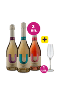 Kit 3 - Espumantes U By Undurraga + Taça Cristal Espumante