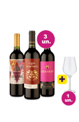 Kit 3 - Tintos Incrívels + Taça de Cristal Grátis por R$99