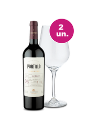Kit 2 - Portillo Merlot + Taça de Cristal por R$80 - Oferta Especial 8/8
