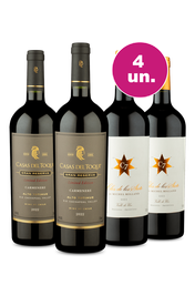 Kit 4 - Encontro de Campe&otilde;es: Casas Del Toqui Carm&eacute;n&egrave;re e Clos de Los Siete