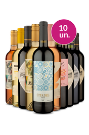 Kit 10 - Tintos, Brancos e Ros&eacute;s - R$22,90 por garrafa