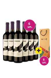 Kit 6 - Condor Peak Malbec 2025 + 6 Sacolas Kraft Gr&aacute;tis - Exclusivo We