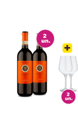 Kit 2 - Piccini Chianti + Par de Taças de Cristal Grátis