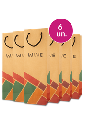 Kit 6 - Sacolas Kraft Wine - Exclusivo We