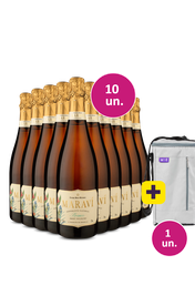 Kit 10 - Espumante Marav&iacute; Brut + Bolsa p/ 3 garrafas Gr&aacute;tis - Exclusivo We