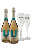 Kit 2 - Espumante U By Undurraga Brut + Par de Taças de Acrílico