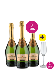 Kit 3 - Espumante Louis Bouillot Blanc De Noirs Brut + Ta&ccedil;a de Cristal p/ Espumante Gr&aacute;tis - Exclusivo We