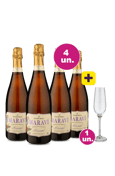 Kit 4 - Espumante Maraví Moscatel + Taça de Espumante Grátis - Exclusivo WE