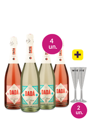 Kit 4 - Espumante Dad&aacute; + Ta&ccedil;as de Acr&iacute;lico Gr&aacute;tis