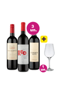 Kit 3 por 99 - Tintos Wine + Taça Cristal Grátis 