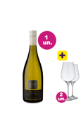 Kit Especial - V9 Reserva Chardonnay e Par de Taças de Cristal - Oferta Exclusiva
