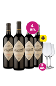 Kit 4 - Lançamento Las Mesetas Tintos + 2 Taças Cristal Grátis