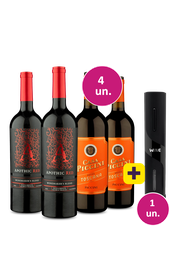 Kit 4 - Apothic Red e Piccini Rosso + Abridor El&eacute;trico Gr&aacute;tis - Exclusivo We