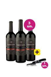 Kit 3 - Carnivor Cabernet Sauvignon 2020 + Saca Rolhas Gr&aacute;tis - Exclusivo We