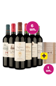 Kit 6 - Lançamentos de Bordeaux + Caixa Pinus p/ 6 garrafas Grátis - Exclusivo We