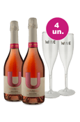 Kit Especial - Espumante U By Undurraga Rosé + Par de Taças de Acrílico
