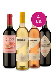 Kit 4 - Vinhos Variados - 4 por R$100