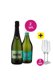 Kit 2 - Espumantes com Par de Ta&ccedil;as Gr&aacute;tis - Exclusivo