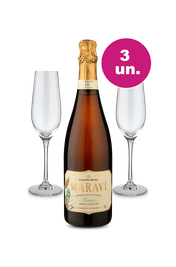Kit Especial - Espumante Maraví Brut e Par de Taças de Cristal