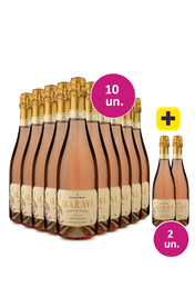 Kit 10 + 2 - Espumante Marav&iacute; Ros&eacute; Brut + 2 garrafas gr&aacute;tis - Exclusivo We